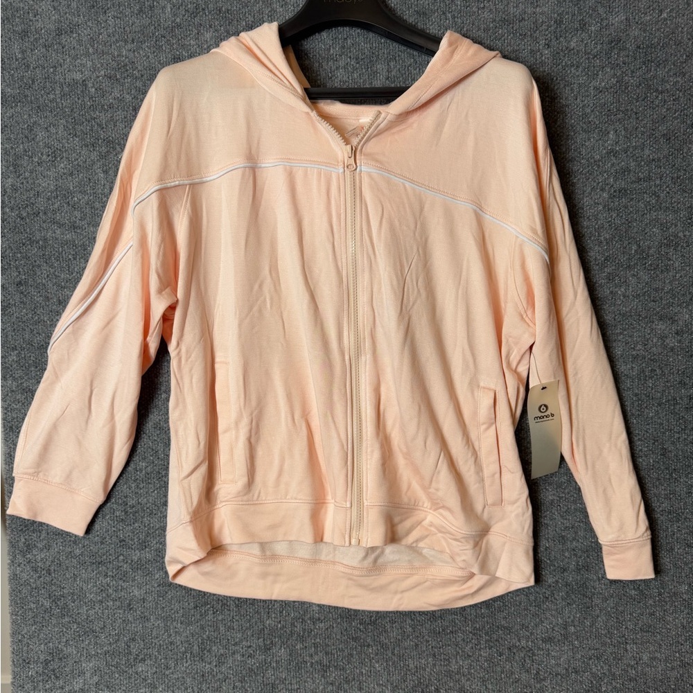 Mono B Light Pink Zip Up Track Style Jacket - Size Large (L) - NWT